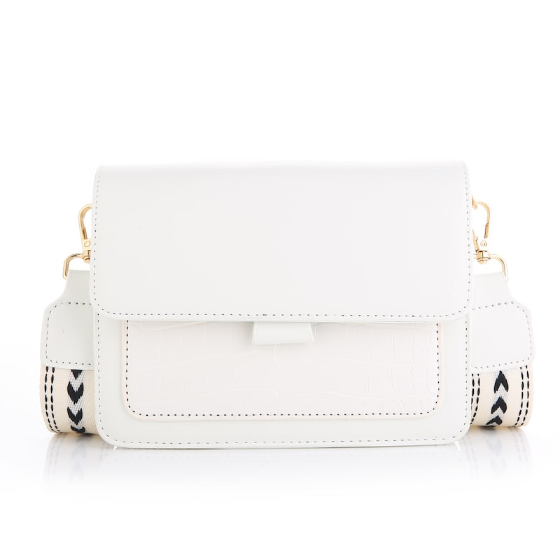    Vilix Croco Tasje Wit Met Gekleurde Strap